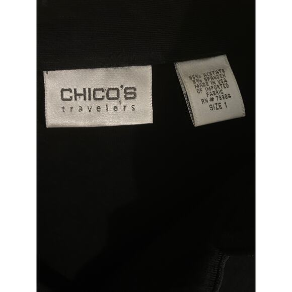 Chico’s Travelers button down sweater jacket women’s size 1 black comfort casual - Picture 2 of 3